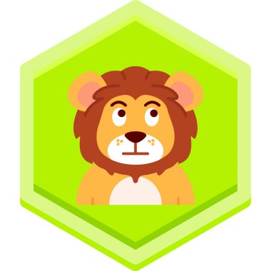 vektör karikatür aslan simgesi beyaz üzerinde izole