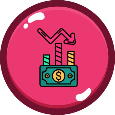 Dolar madeni para simgesi, modern tasarım basit vektör illüstrasyonu