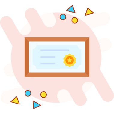 Sertifika sertifikası simgesi düz biçimli