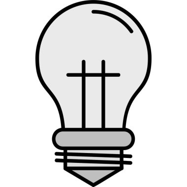 Fikir ikonu. Ağ için ampul vektör simgelerinin özet çizimi