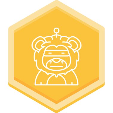 Çin aslan ikonu, vektör illüstrasyonu