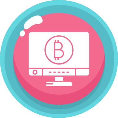 Bitcoin simgesi, vektör illüstrasyonu, bilgisayar