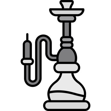 Nargile simgesi. Nargile vektör simgesi web için anahat çizimi