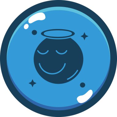 Mutlu Ay simgesi, basit vektör illüstrasyon tasarımı