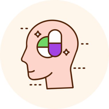 İnsan beyin simgesinin vektör illüstrasyonu