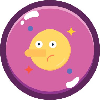 Beyaz arka planda izole edilmiş dairesi olan sevimli pembe canavarın vektör çizimi.