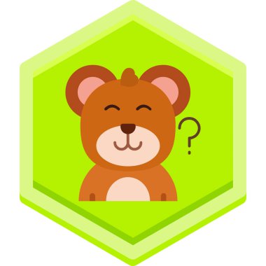 Yeşil etiketli şirin çizgi film ayısı.