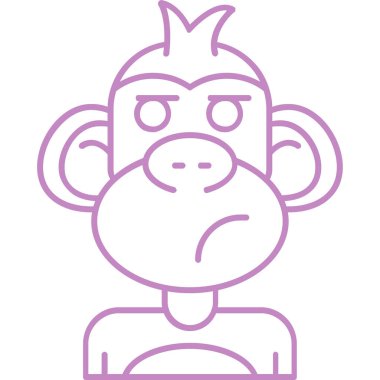 Maymun. Web simgesi basit illüstrasyon