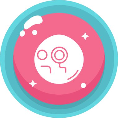 Pembe balonlu bir uzaylının şirin çizgi film ikonunun vektör çizimi