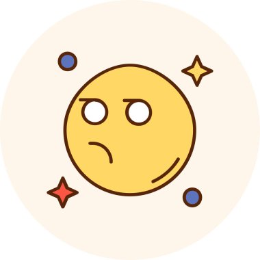 Beyaz arkaplanda ay vektör simgesi, yıldızlar.