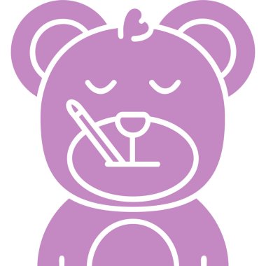 Ayı oyuncağı. Web simgesi basit illüstrasyon