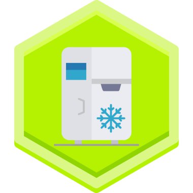 Uzun gölgeli buzdolabı yassı simgesi