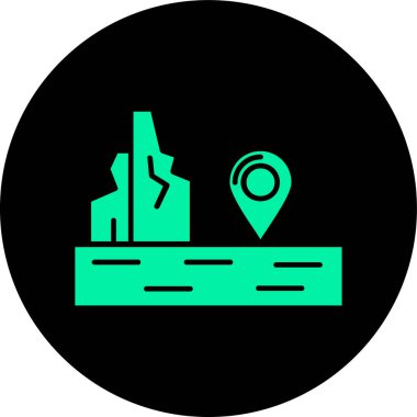 Benzersiz konum vektör simgesi