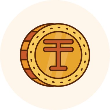 Çin Yuan madeni para simgesi