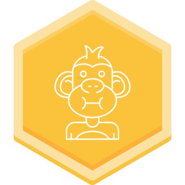 Maymun. Web simgesi basit illüstrasyon