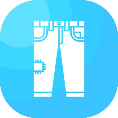 Mavi ve beyaz bir ikonun vektör illüstrasyonu