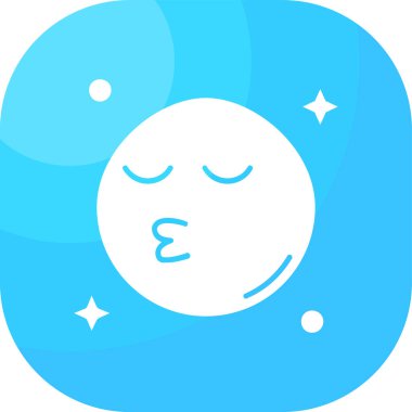 Dolunay ve yıldız ikonu mavi arkaplanda izole edildi. İyi geceler. Mutlu rüyalar. Rüya sembolü. Ay ya da gece yatağı. vektör.