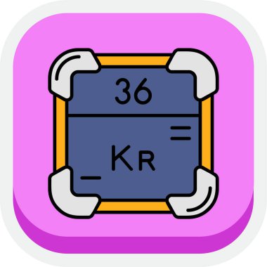 Kripton Doldurulmuş eğri vektör çizimi