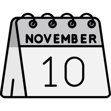 Kasım 'ın 10' u bir günlük takvimde simge.