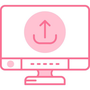 Web simgesi, bilgisayar monitörünün vektör illüstrasyonu