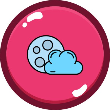 hava bulutu simgesi, basit vektör illüstrasyonu