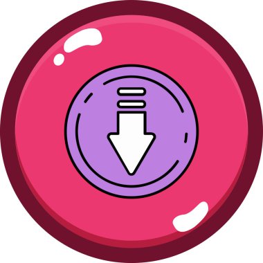 Ok aşağı ok simgesi ile doldurulmuş ana hatlar biçimi