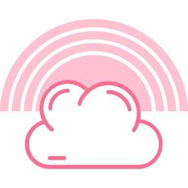 gökkuşağı bulut simgesi, vektör çizimi