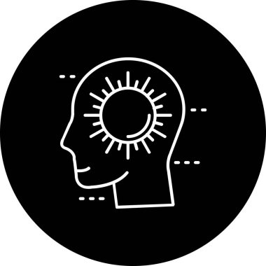 İnsan ve finans ikonunun vektör çizimi, beyin ve beynin düzenlenebilir elementi.