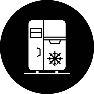 Buzdolabı simgesinin vektör çizimi, buzdolabı konsepti