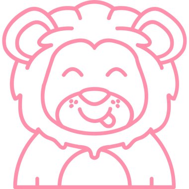 Açık ağız vektör çizimi olan şirin aslanın çizgi filmi