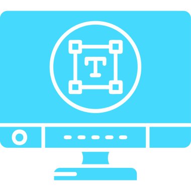 Bilgisayar monitörü. Web simgesi basit illüstrasyon
