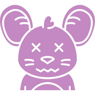 Eşarp takan bir kedinin şirin çizgi film tarzı