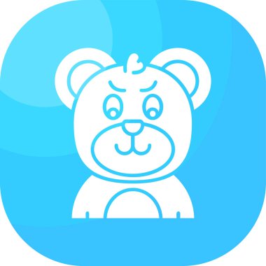 Şirin oyuncak ayı kafası ve kocaman bir gülümsemesi var..