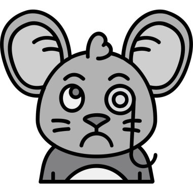 şirin fare çizgi filmi vektör illüstrasyon grafik tasarım simgesi