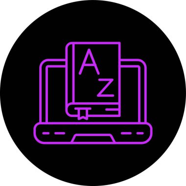 Bir dizüstü bilgisayar simgesinin vektör illüstrasyonu