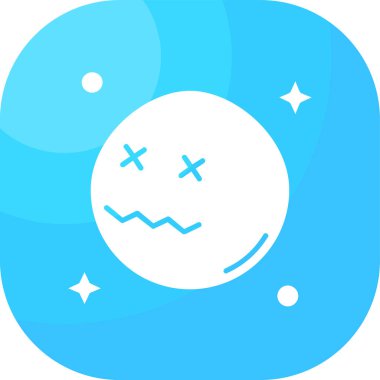 Şirin mavi beyaz bir çizgi filmin vektör çizimi