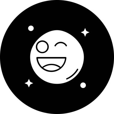 Moda tarzında izole edilmiş mutlu ay simgesi