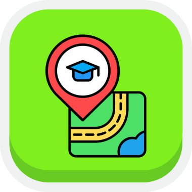 harita konum vektör simgesi doldurulmuş dış hat biçimi