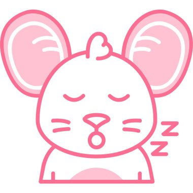 Tatlı çizgi film uyuyan farenin vektör çizimi