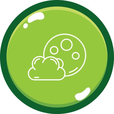 Ay simgesi olan bulutun vektör illüstrasyonu