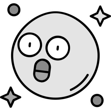 Yıldız vektör çizim grafik tasarımlı ay çizgi film karakteri