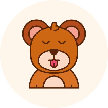 Dili Kawaii tarzında tatlı küçük bir ayı.