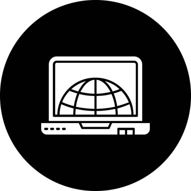 bilgisayar izleyici dünya sembolü vektör çizimi