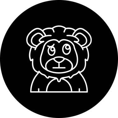 Bir maske simgesi ile ayı başının vektör illüstrasyonu