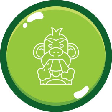 modada izole edilmiş arkaplanda maymun simgesi