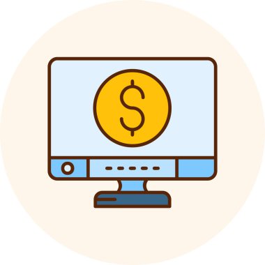 Para için. Web simgesi basit illüstrasyon