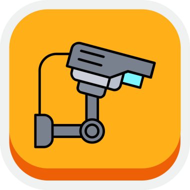 Gözetim kamera simgesi, düz stil