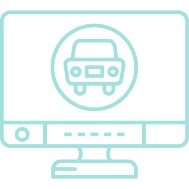 Araba ikonu. Web için basit bir araba ve simge çizimi