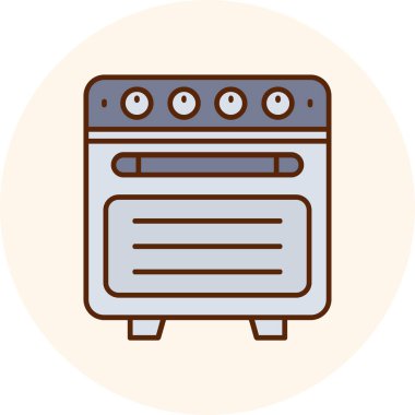 Fırın. Web simgesi basit illüstrasyon