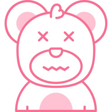 Sevimli çizgi film ayı kafası ve yay.